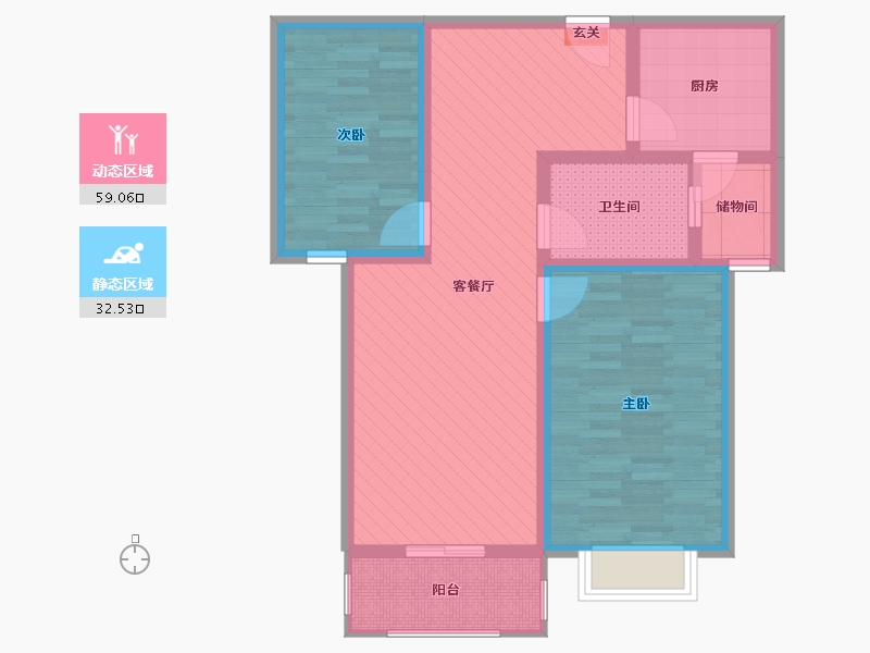 江苏省-宿迁市-嘉禾颐苑-80.00-户型库-动静分区