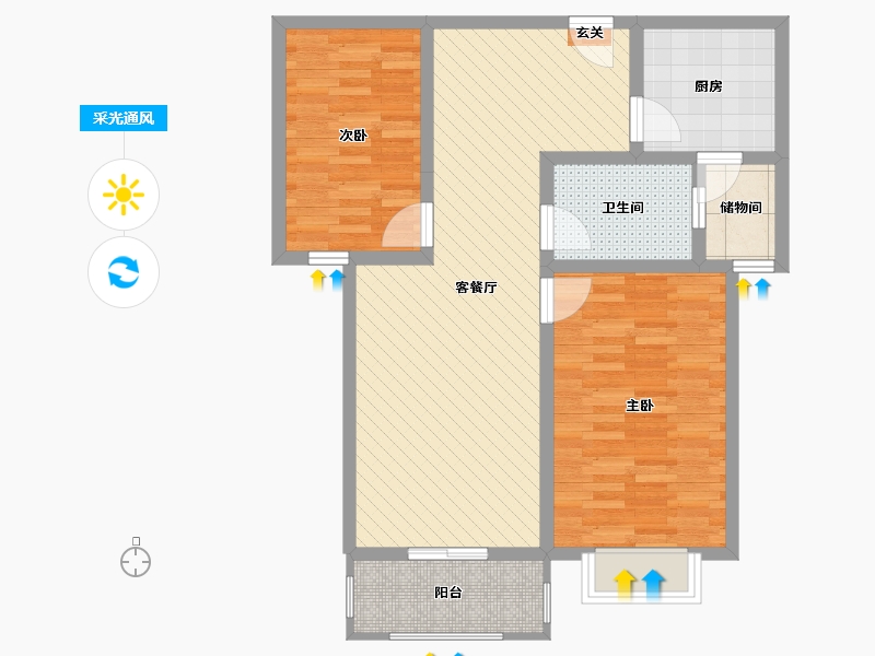 江苏省-宿迁市-嘉禾颐苑-80.00-户型库-采光通风