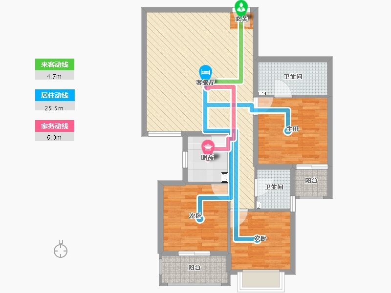 陕西省-西安市-三民汉风苑东区-82.07-户型库-动静线