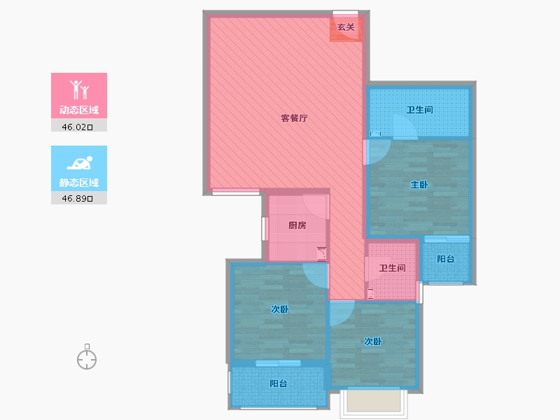 陕西省-西安市-三民汉风苑东区-82.07-户型库-动静分区