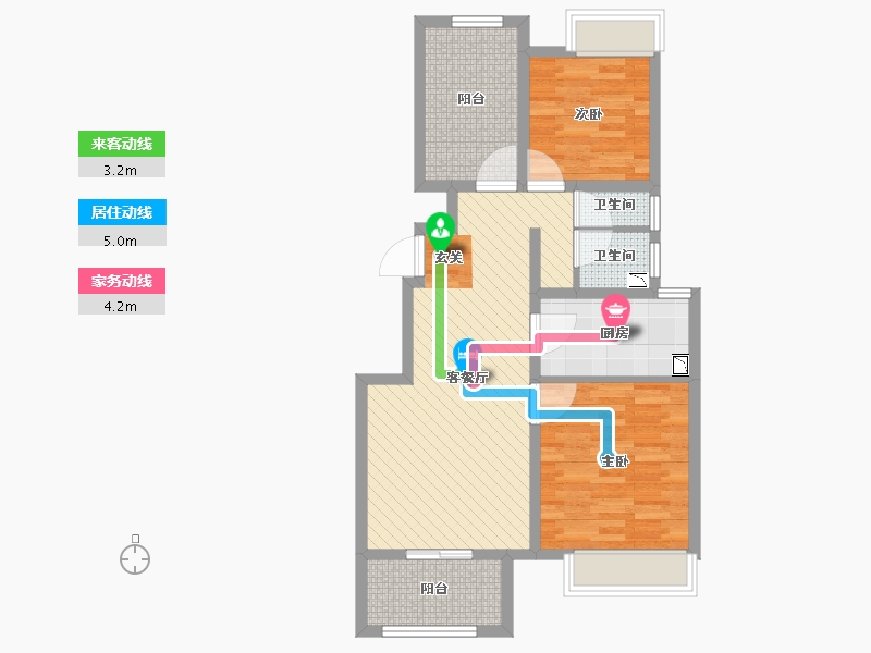 浙江省-嘉兴市-绿地美郡-70.40-户型库-动静线