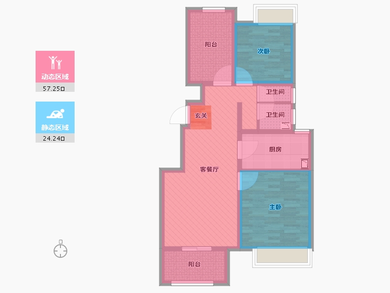 浙江省-嘉兴市-绿地美郡-70.40-户型库-动静分区