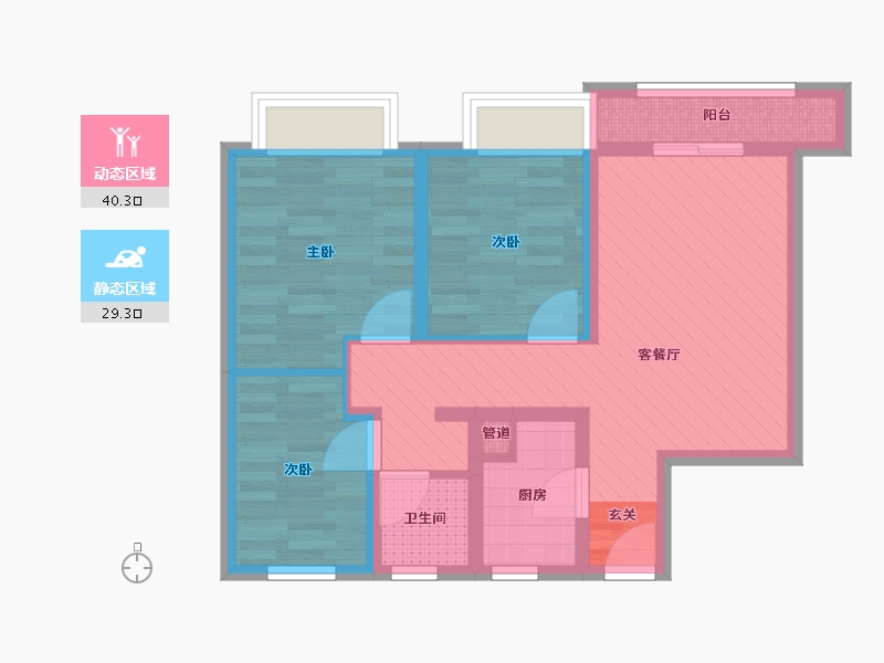 陕西省-西安市-龙湖香醍3期-59.19-户型库-动静分区