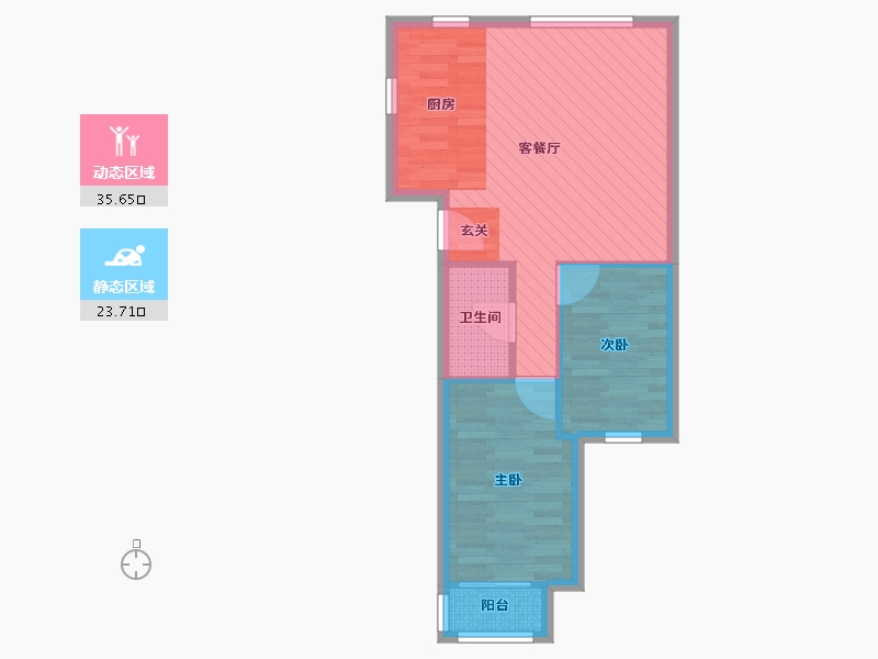 北京-北京市-柏林爱乐四期-53.11-户型库-动静分区