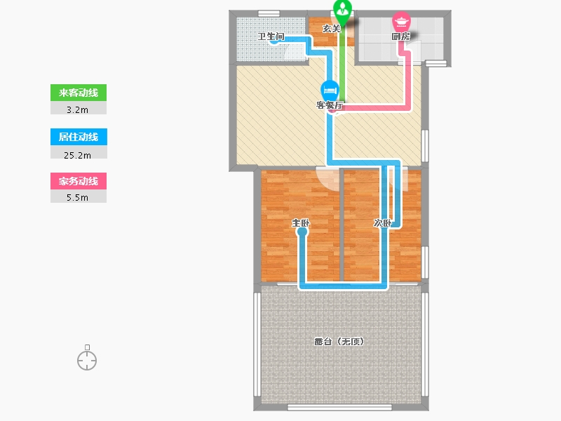 浙江省-杭州市-天虹公寓-85.94-户型库-动静线