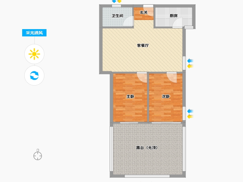 浙江省-杭州市-天虹公寓-85.94-户型库-采光通风