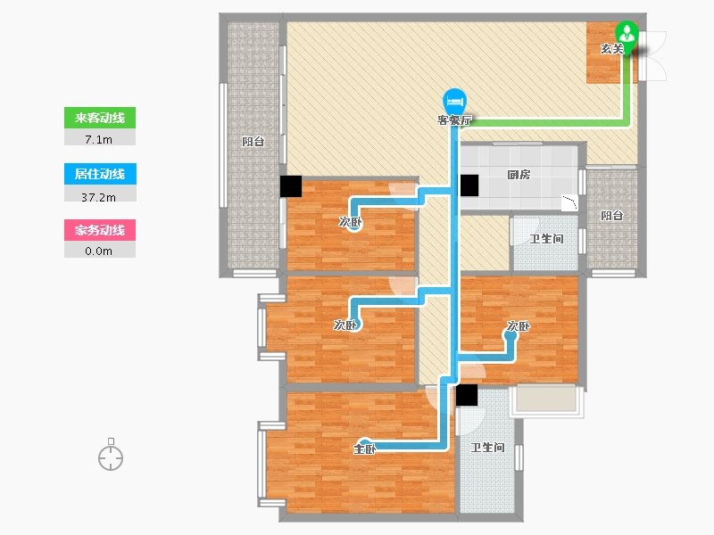 广西壮族自治区-河池市-宜州区安泰园小区168-146.63-户型库-动静线