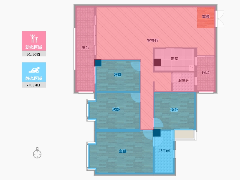 广西壮族自治区-河池市-宜州区安泰园小区168-146.63-户型库-动静分区