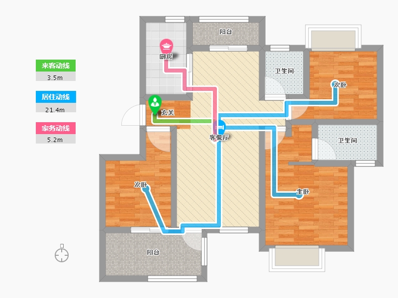 江苏省-扬州市-和昌运河东郡-76.23-户型库-动静线