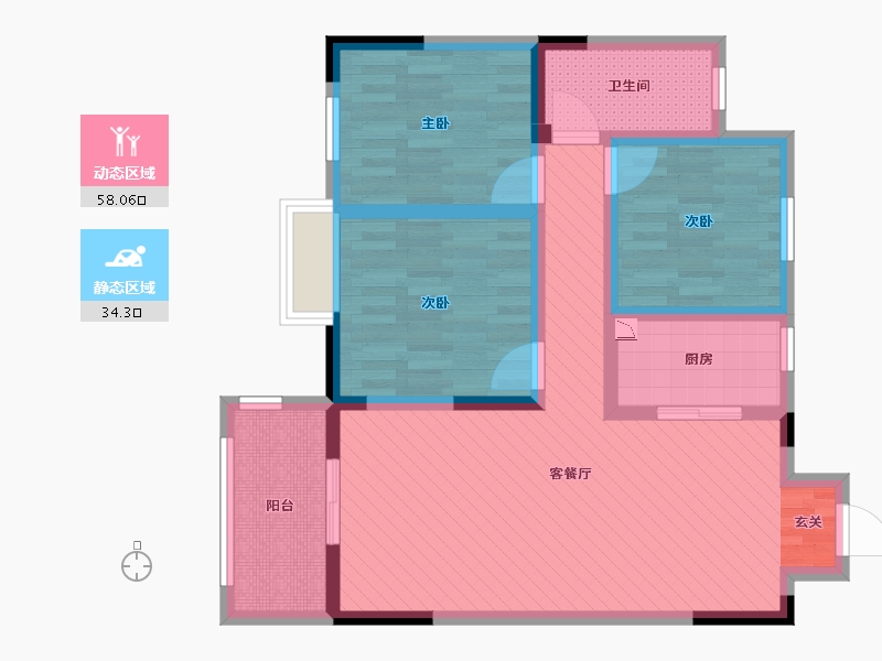 安徽省-安庆市-星河一品-79.82-户型库-动静分区