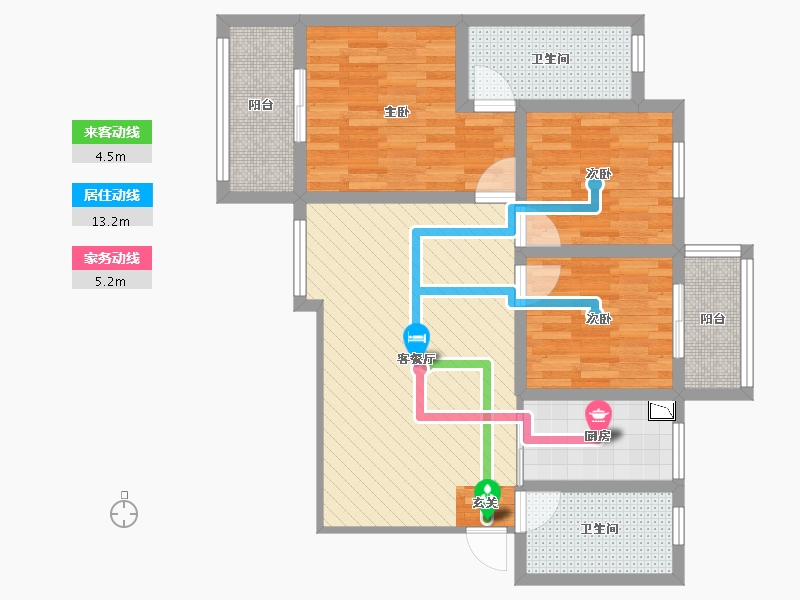 陕西省-宝鸡市-托斯卡纳-82.64-户型库-动静线