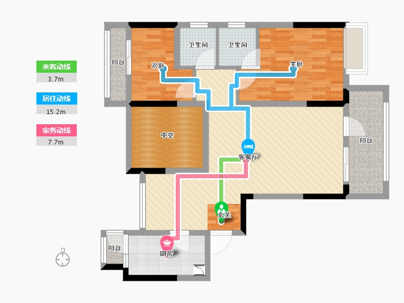 四川省-成都市-景茂雍水岸郦府-86.35-户型库-动静线