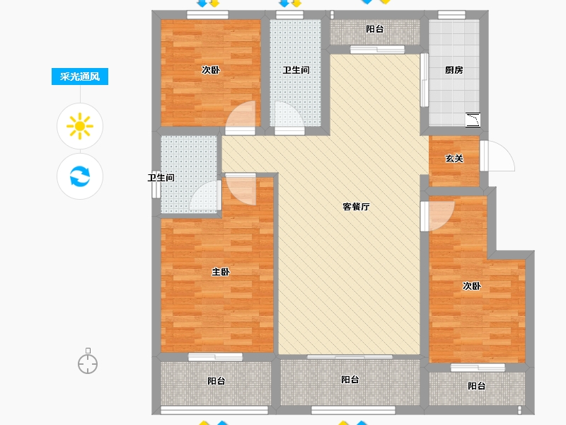 河北省-衡水市-中通御景江山-95.27-户型库-采光通风