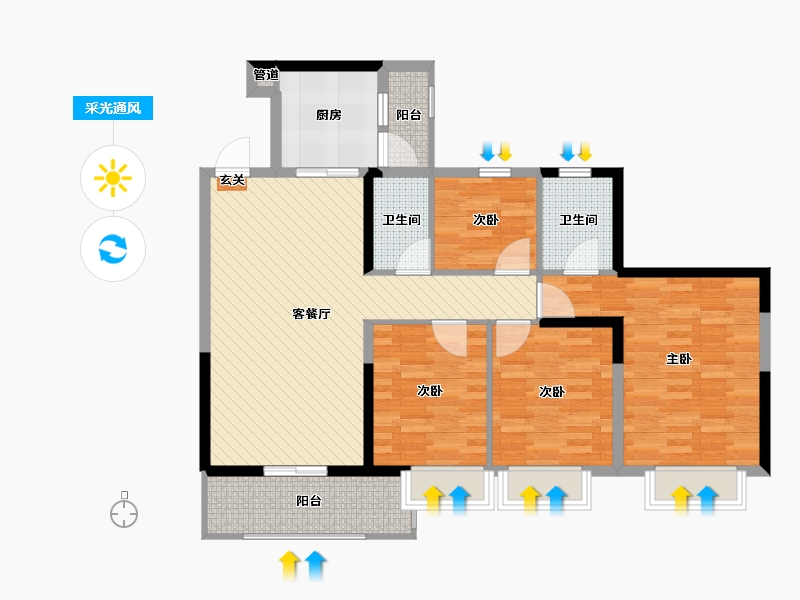 广东省-湛江市-廉江锦绣华景-96.46-户型库-采光通风