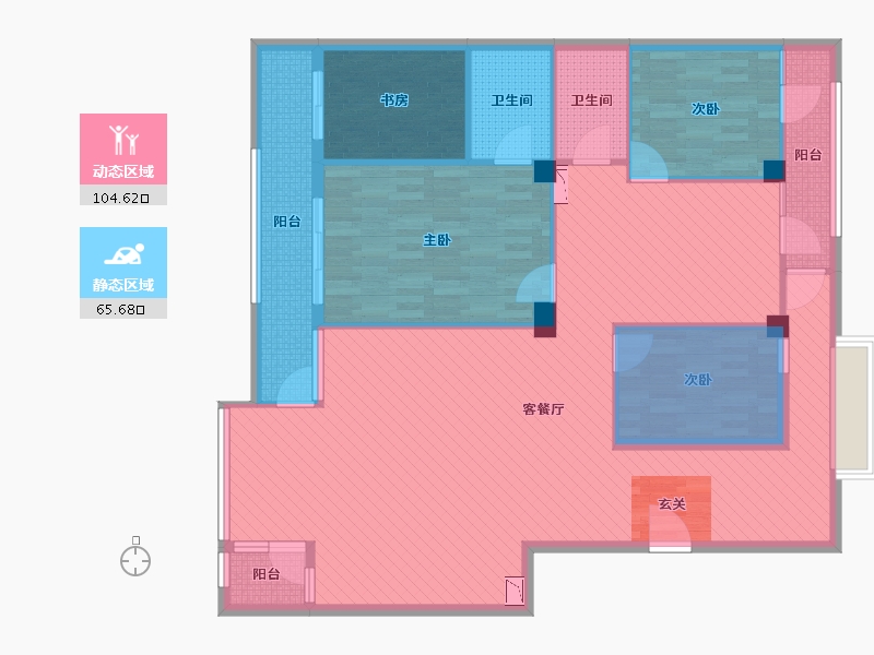 山东省-东营市-西湖印象二期-144.71-户型库-动静分区