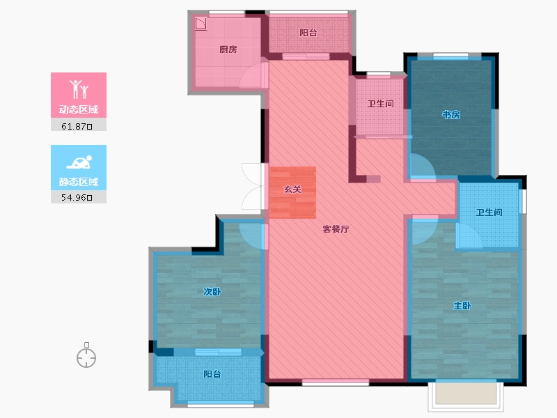 河南省-郑州市-凯泰小区-102.07-户型库-动静分区