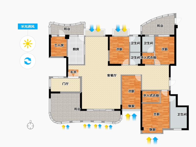 广东省-汕头市-愉珑湾-217.41-户型库-采光通风