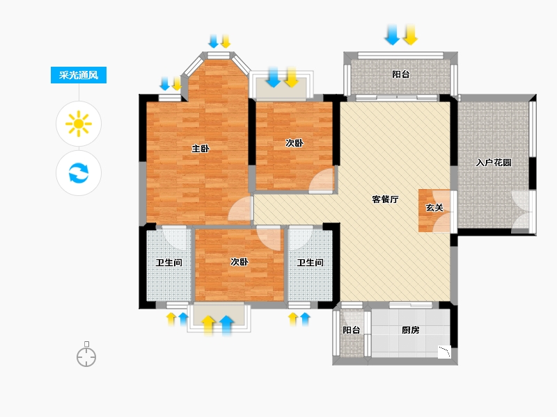 广东省-清远市-龙汇领峰-99.15-户型库-采光通风