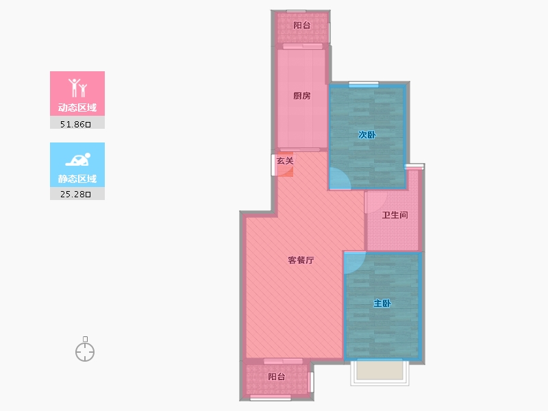 天津-天津市-金厦新都芳溪园-68.79-户型库-动静分区