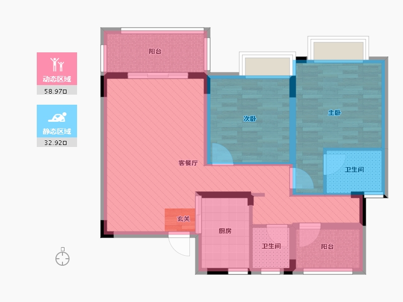 江苏省-苏州市-华宇林泉雅舍-80.00-户型库-动静分区