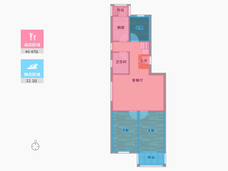 北京-北京市-世纪龙鼎-64.40-户型库-动静分区