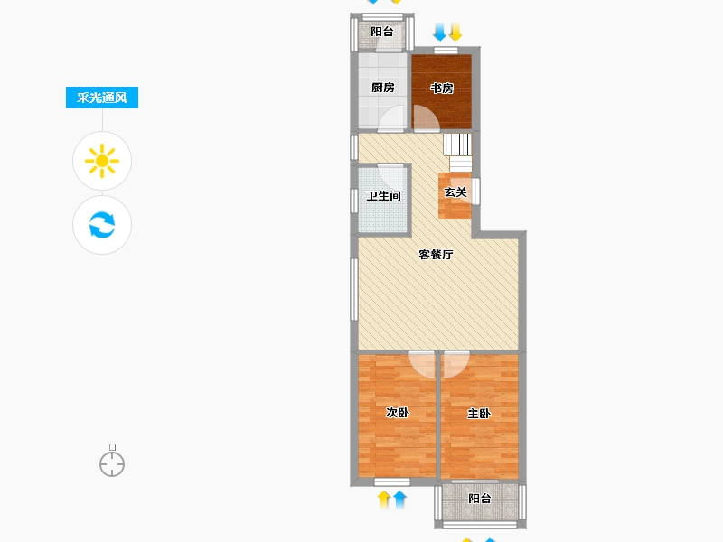 北京-北京市-世纪龙鼎-64.40-户型库-采光通风