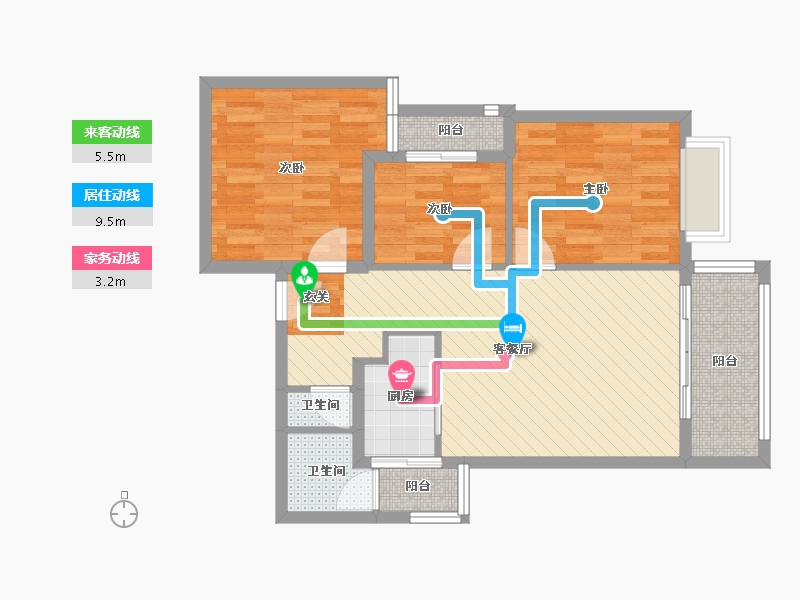 福建省-福州市-魁岐佳园-74.75-户型库-动静线