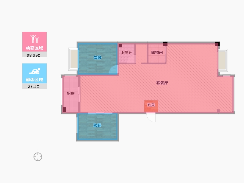 辽宁省-朝阳市-舍宅新城-A区-111.76-户型库-动静分区