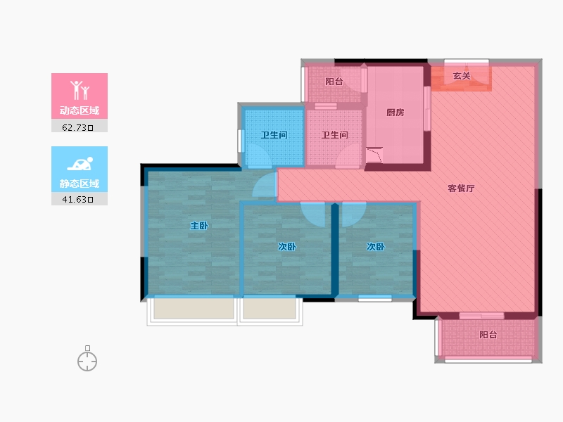 贵州省-贵阳市-未来方舟H1组团-92.00-户型库-动静分区