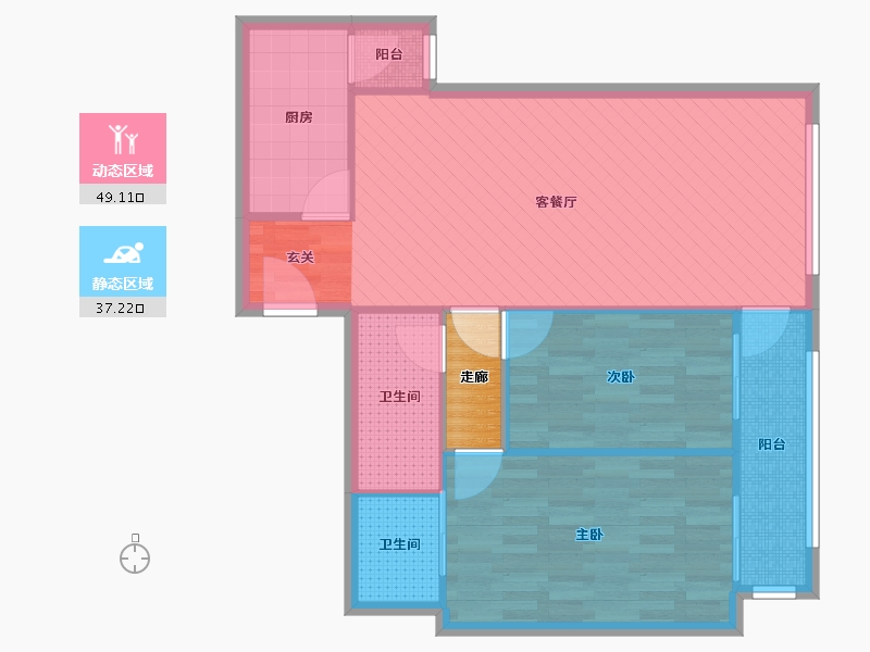 北京-北京市-荣宁园小区-80.21-户型库-动静分区