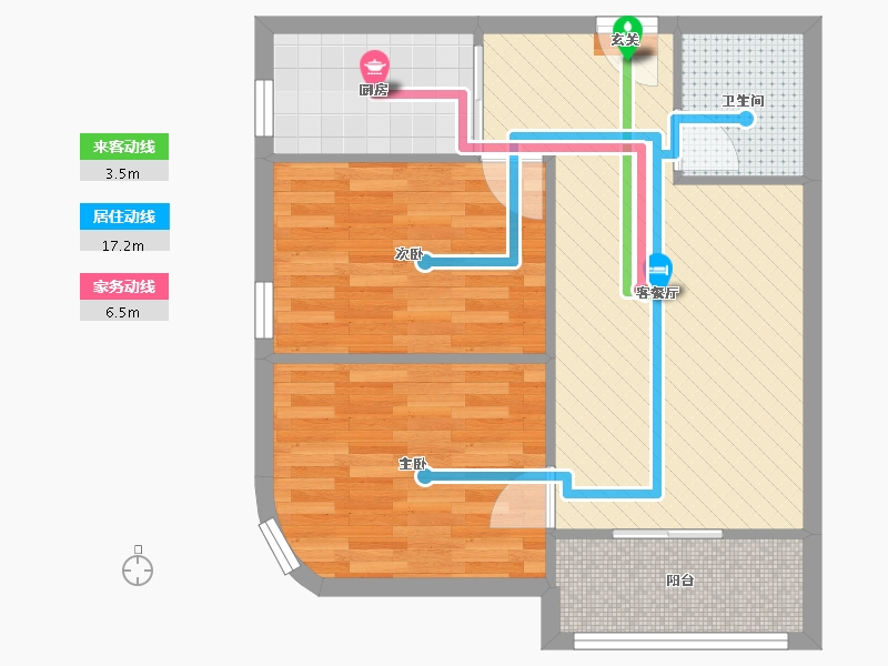 辽宁省-大连市-绿洲半岛北岸-56.36-户型库-动静线