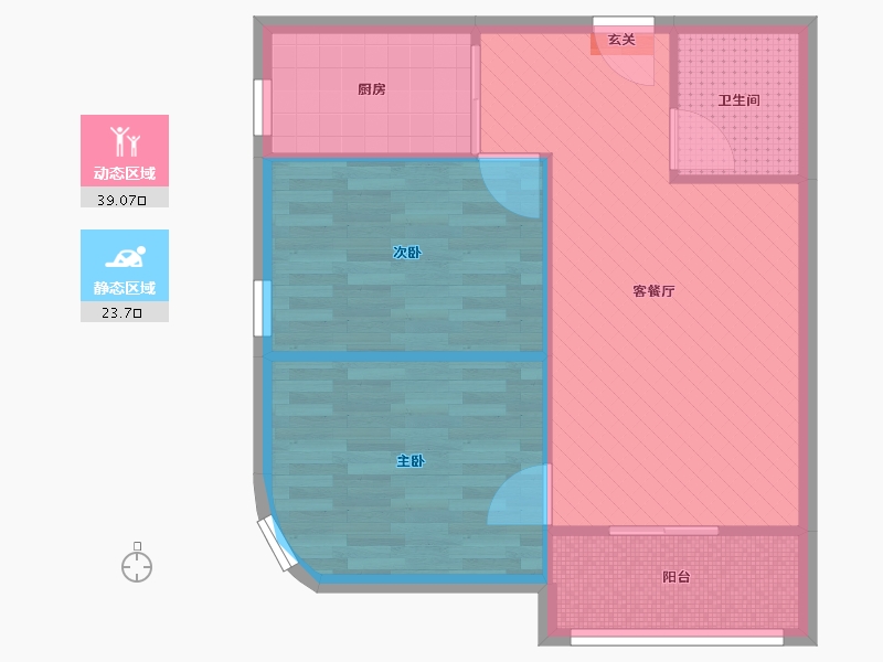 辽宁省-大连市-绿洲半岛北岸-56.36-户型库-动静分区