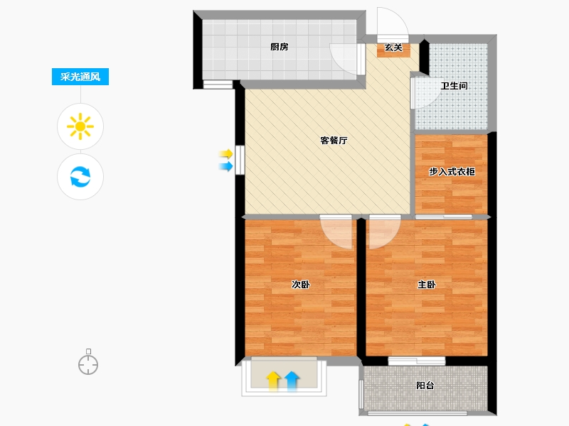 山东省-烟台市-城发-60.00-户型库-采光通风