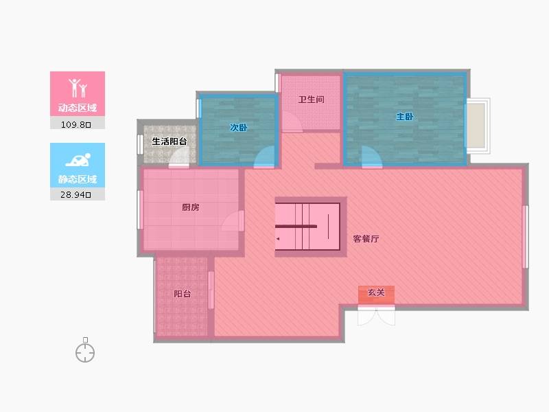 四川省-成都市-天骄西路社区-127.62-户型库-动静分区