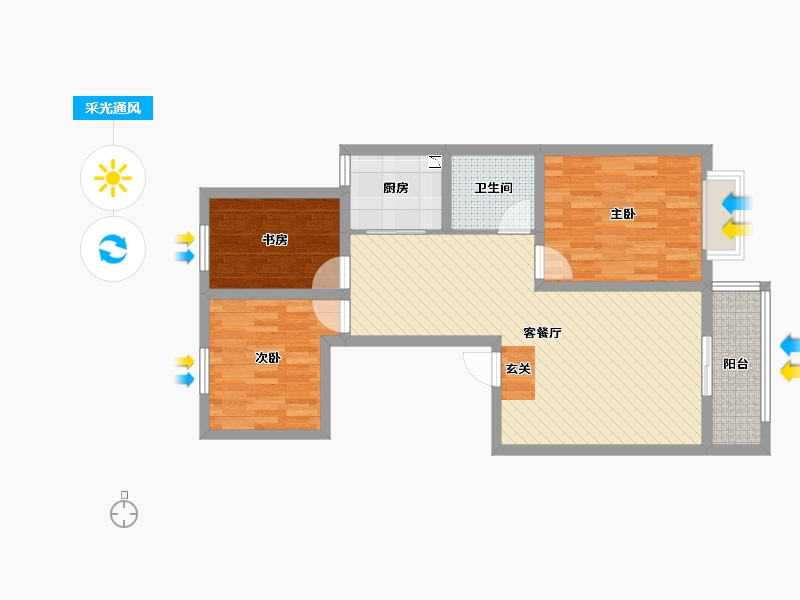 山西省-运城市-紫金城-76.85-户型库-采光通风