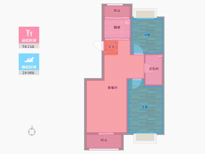 山东省-青岛市-君利依山美居-76.00-户型库-动静分区