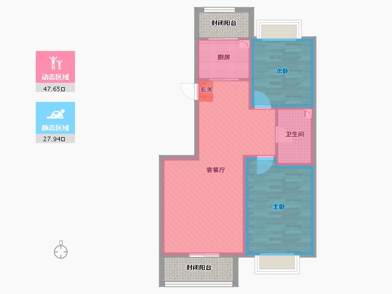 山东省-青岛市-依山美居-74.97-户型库-动静分区