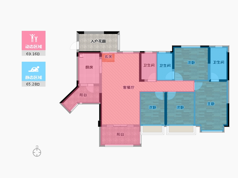 四川省-乐山市-瑞松中心城-126.02-户型库-动静分区