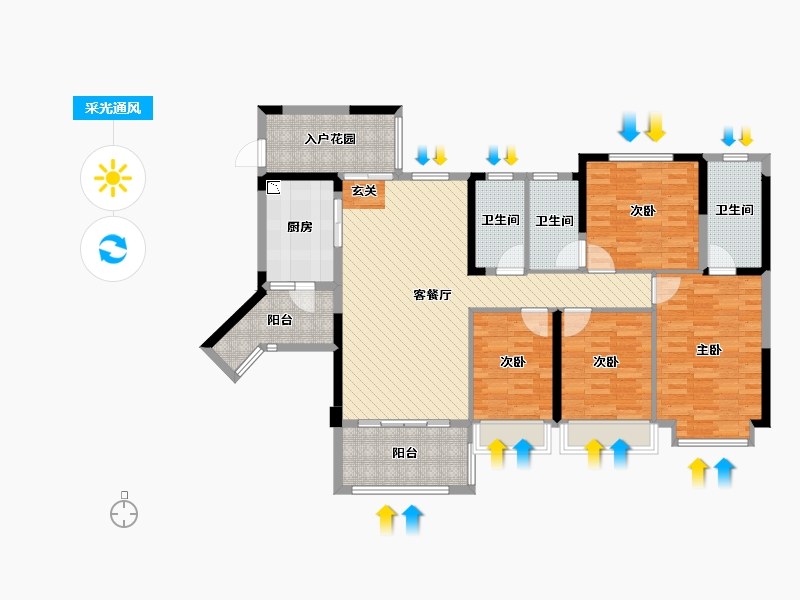 四川省-乐山市-瑞松中心城-126.02-户型库-采光通风