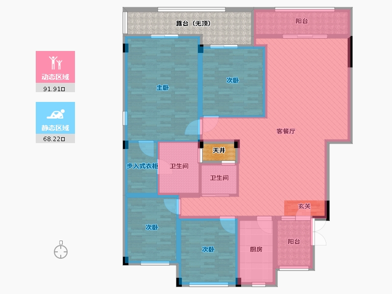 广西壮族自治区-南宁市-江湾山语城-154.22-户型库-动静分区