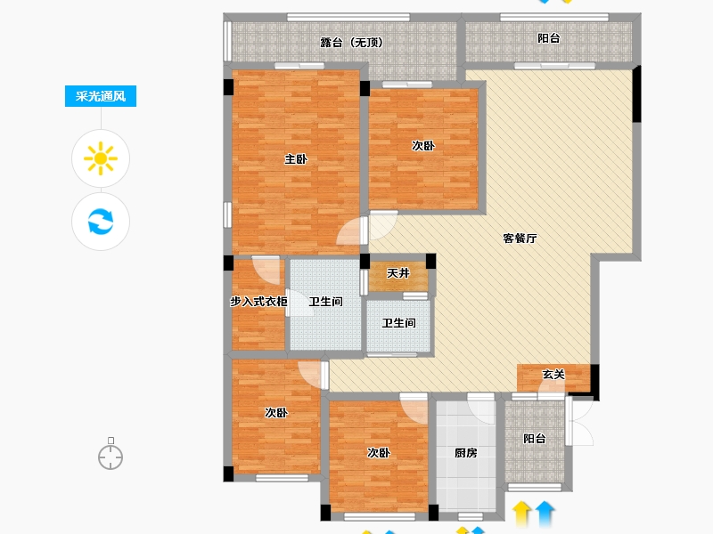 广西壮族自治区-南宁市-江湾山语城-154.22-户型库-采光通风