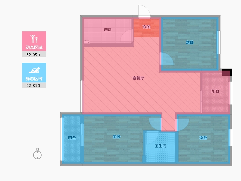 陕西省-西安市-滨河明珠小区(穆将王街)-92.21-户型库-动静分区