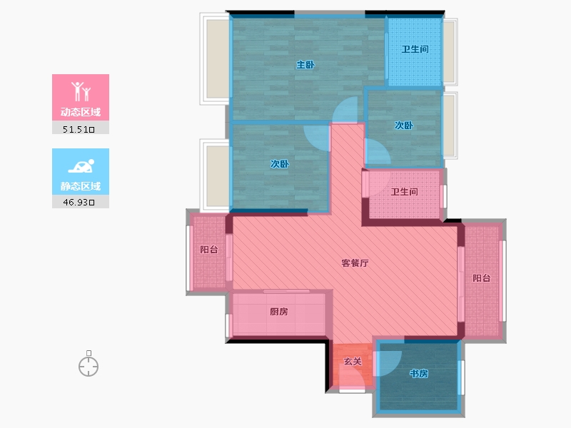 广东省-佛山市-盈生林上湾-86.10-户型库-动静分区