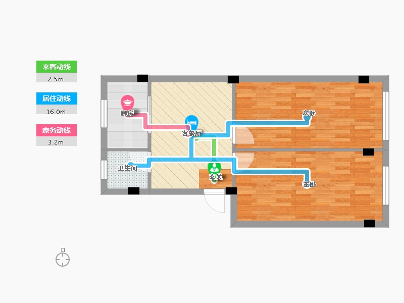 浙江省-金华市-建设二村-56.21-户型库-动静线