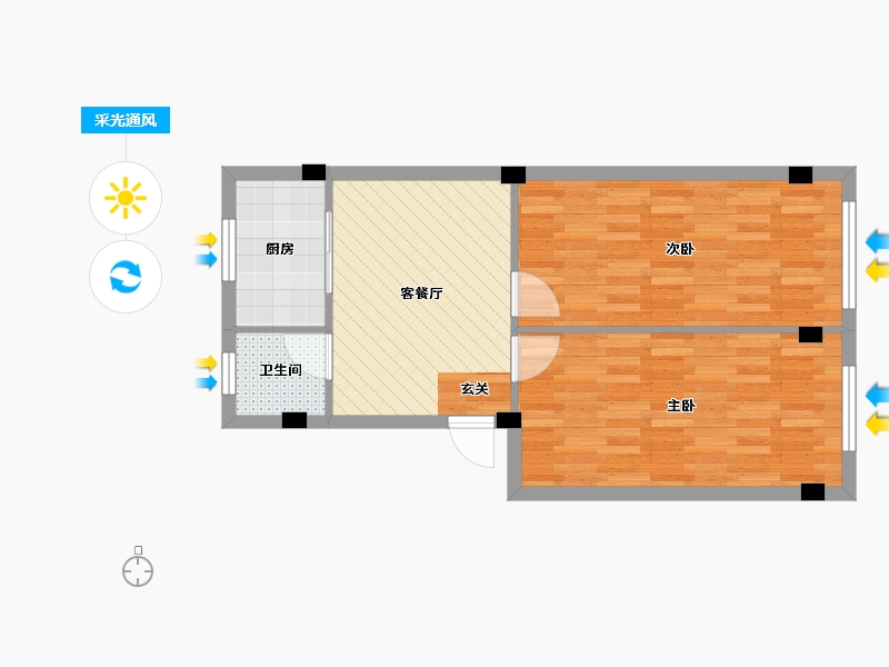 浙江省-金华市-建设二村-56.21-户型库-采光通风