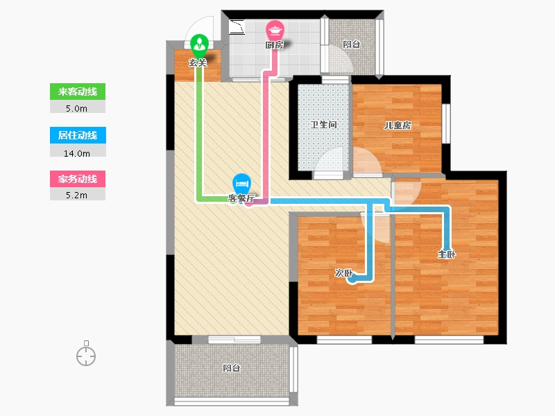 广西壮族自治区-桂林市-华润中央公园-75.08-户型库-动静线