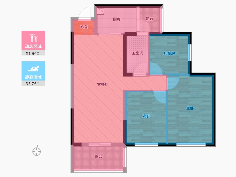 广西壮族自治区-桂林市-华润中央公园-75.08-户型库-动静分区