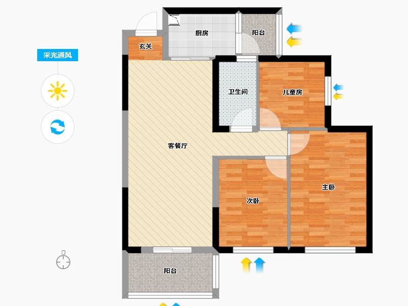 广西壮族自治区-桂林市-华润中央公园-75.08-户型库-采光通风