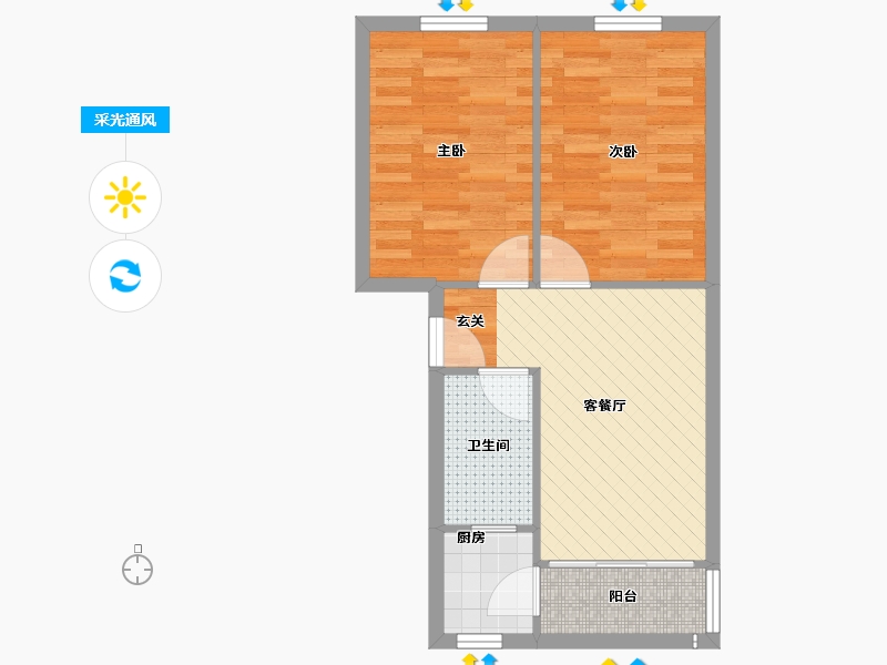 湖北省-武汉市-长春小区-50.64-户型库-采光通风