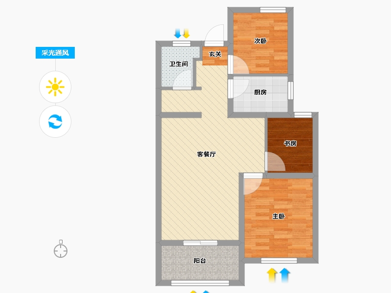 山东省-临沂市-天基云蒙庄园-62.26-户型库-采光通风